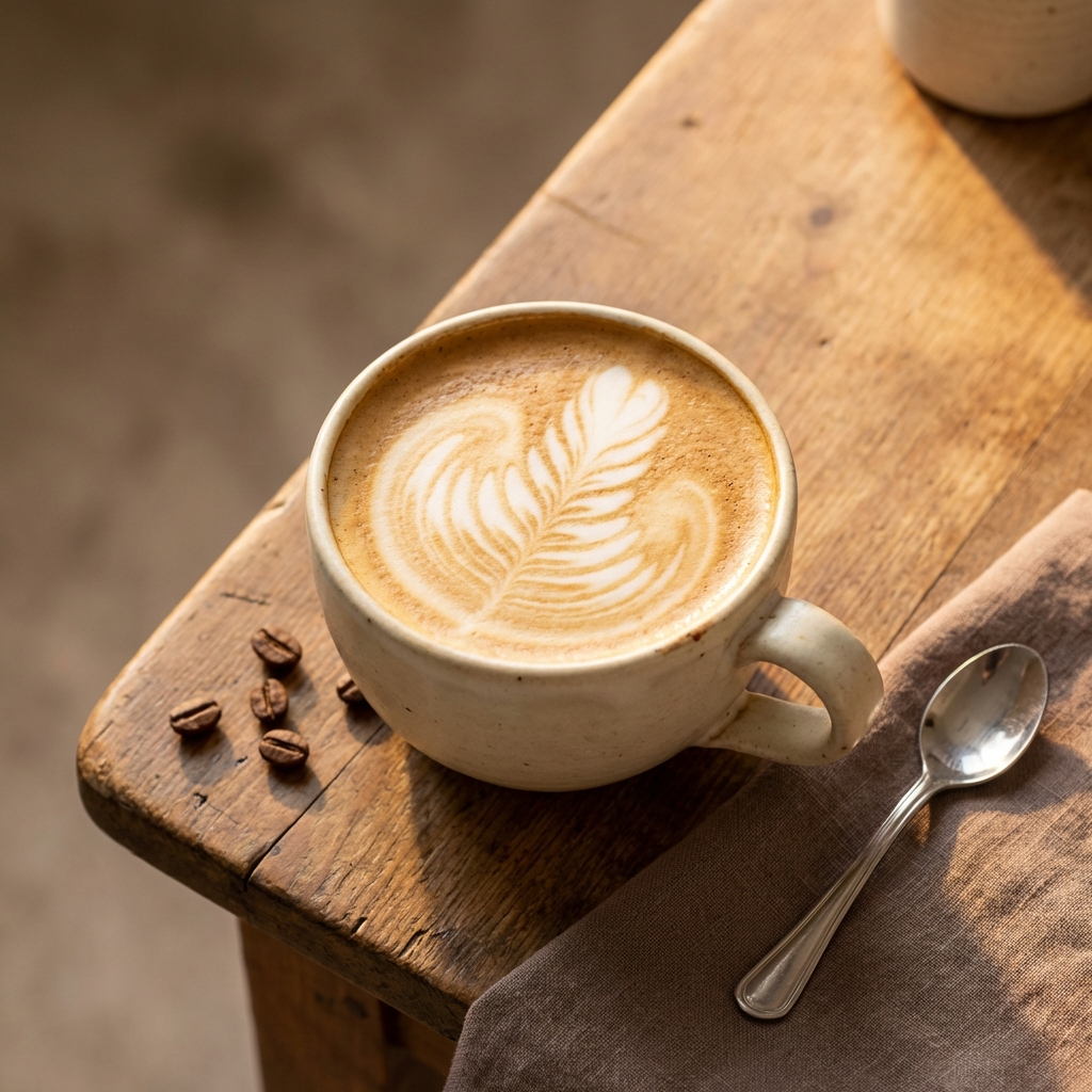 Café con arte latte - Biscotto Madrid